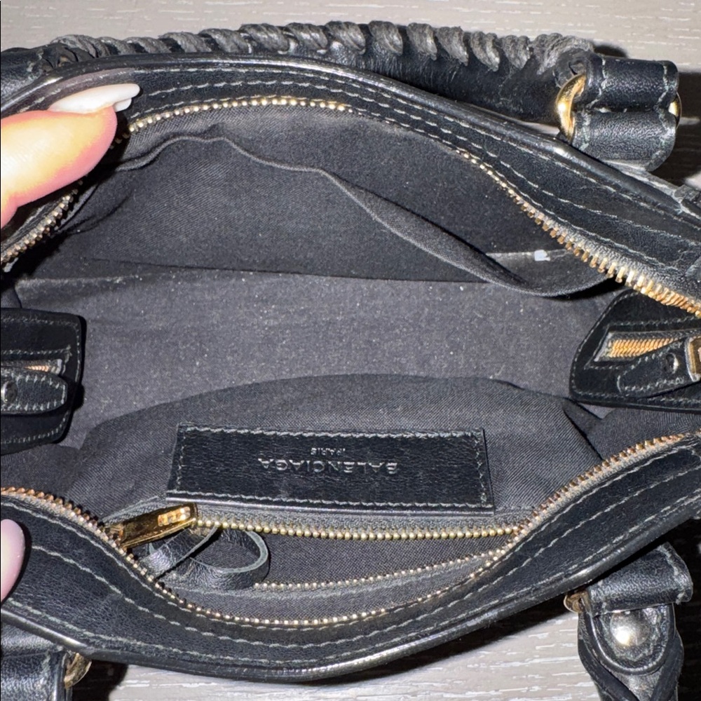 Balenciaga Black Satchel with Gold Accents - Picture 5 of 6